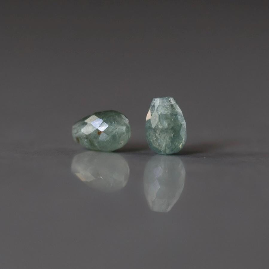 Moss Aquamarine Teardrop Beads Faceted 5x7mm Nuggets Stone Chunk Gemstone Bead Jewelry Making Craft Gift Beads March Birthstone