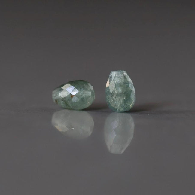 Moss Aquamarine Teardrop Beads Faceted 5x7mm Nuggets Stone Chunk Gemstone Bead Jewelry Making Craft Gift Beads March Birthstone