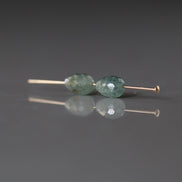 Moss Aquamarine Teardrop Beads Faceted 5x7mm Nuggets Stone Chunk Gemstone Bead Jewelry Making Craft Gift Beads March Birthstone