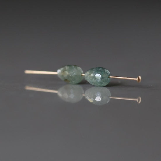 Moss Aquamarine Teardrop Beads Faceted 5x7mm Nuggets Stone Chunk Gemstone Bead Jewelry Making Craft Gift Beads March Birthstone