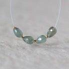 5x7mm Moss Aquamarine Teardrop Beads - Faceted Drops Natural Gemstone