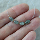 5x7mm Moss Aquamarine Teardrop Beads - Faceted Drops Natural Gemstone