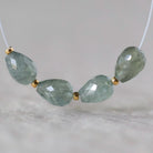5x7mm Moss Aquamarine Teardrop Beads - Faceted Drops Natural Gemstone