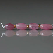 Pink Sapphire Bead Oval Faceted 5x7mm Nugget Stone Chunk Gemstone Bead for Jewelry Making Beading Craft Gift Bead