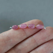 Pink Sapphire Bead Oval Faceted 5x7mm Nugget Stone Chunk Gemstone Bead for Jewelry Making Beading Craft Gift Bead