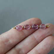 Pink Sapphire Bead Oval Faceted 5x7mm Nugget Stone Chunk Gemstone Bead for Jewelry Making Beading Craft Gift Bead