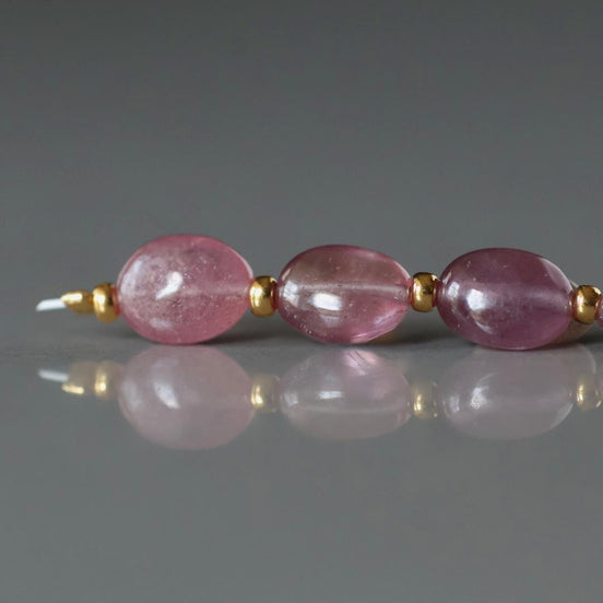 Pink Sapphire Bead Oval Faceted 5x7mm Nugget Stone Chunk Gemstone Bead for Jewelry Making Beading Craft Gift Bead