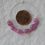 5x7mm Pink Sapphire Beads - Faceted Oval Natural Gemstone