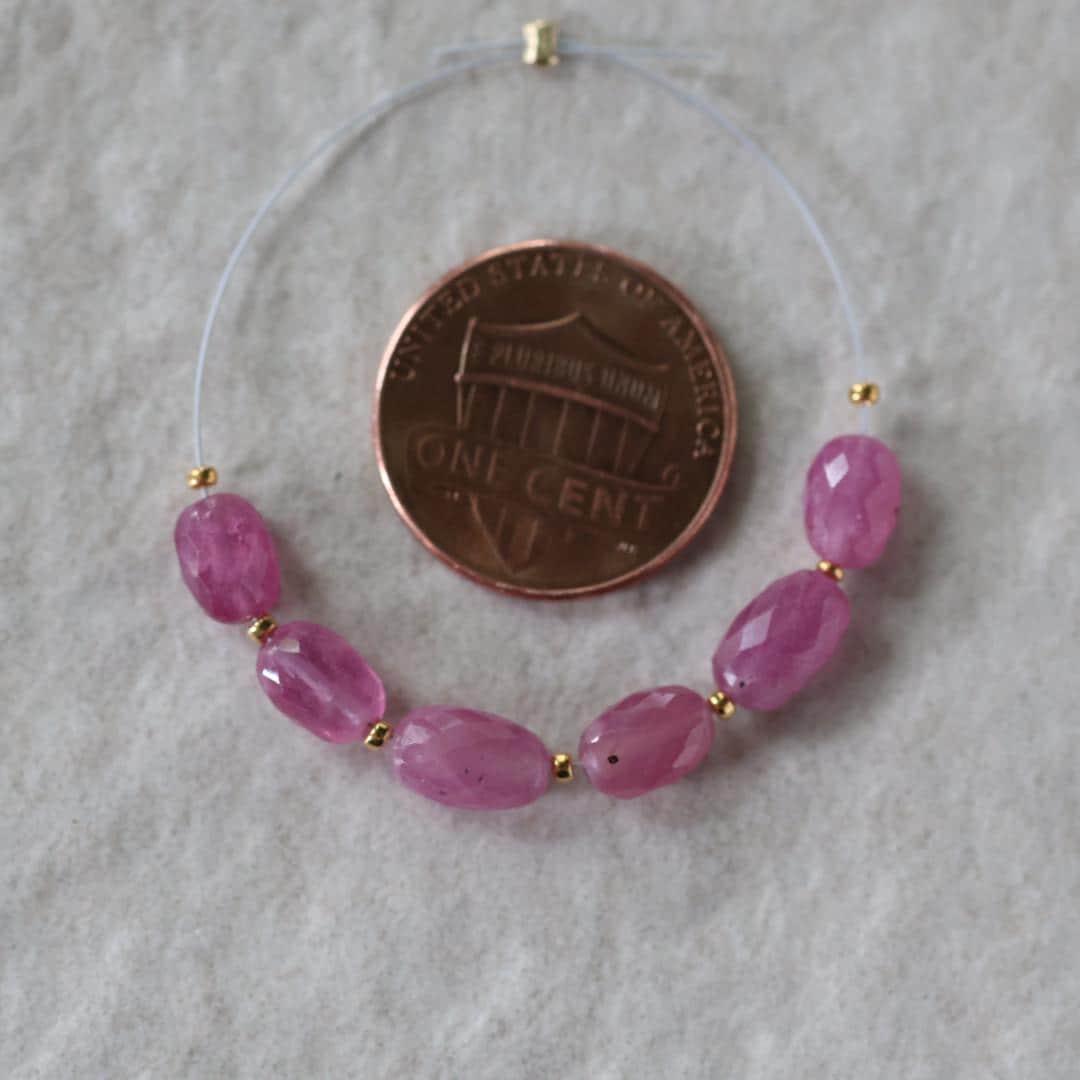 5x7mm Pink Sapphire Beads - Faceted Oval Natural Gemstone