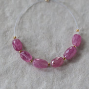 5x7mm Pink Sapphire Beads - Faceted Oval Natural Gemstone