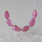 5x7mm Pink Sapphire Beads - Faceted Oval Natural Gemstone