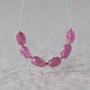5x7mm Pink Sapphire Beads - Faceted Oval Natural Gemstone