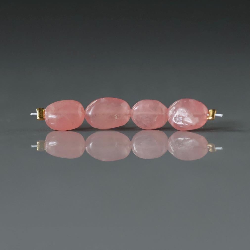 AAA Rhodochrosite Oval Beads Smooth 4 PCs 5x7mm Genuine Peach Gemstone Beads DIY Jewelry Making Gift