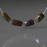 5x8mm Black Ethiopian Opal Rectangle Beads Faceted Flat Natural Welo Opal Genuine Bead DIY Jewelry Making Earrings Supply October Birthstone