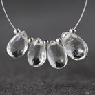 5x8mm Natural Topaz Faceted Briolette Beads Faceted Teadrops 4 PCs Gemstone for DIY Jewelry Making