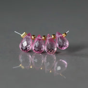 5x8mm Pink Topaz Faceted Briolette Beads Faceted Pear Drops 4 PCs Gemstone Beads DIY Jewelry Making Earrings Pendants December Birthstone