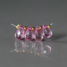 5x8mm Pink Topaz Briolette Beads – Faceted Teardop Natural Gemstone