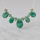 6-10mm Natural Emerald Briolette Bead Faceted Rondelle Gemstone Bead for DIY Jewelry Making Gift Beads May Birthstone