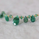 6-10mm Natural Emerald Briolette Bead Faceted Rondelle Gemstone Bead for DIY Jewelry Making Gift Beads May Birthstone