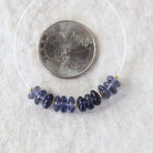 6.5mm AAA Iolite Beads Smooth Rondelles 12 Pcs Natural Blue Gemstone for DIY Jewelry Making