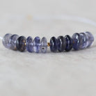 6.5mm AAA Iolite Beads Smooth Rondelles 12 Pcs Natural Blue Gemstone for DIY Jewelry Making