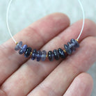 6.5mm AAA Iolite Beads Smooth Rondelles 12 Pcs Natural Blue Gemstone for DIY Jewelry Making