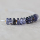 6.5mm AAA Iolite Beads Smooth Rondelles 12 Pcs Natural Blue Gemstone for DIY Jewelry Making