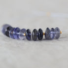 6.5mm AAA Iolite Beads Smooth Rondelles 12 Pcs Natural Blue Gemstone for DIY Jewelry Making