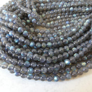 6.5mm AAA Labradorite Smooth Beads Genuine Blue Flash Beads 15