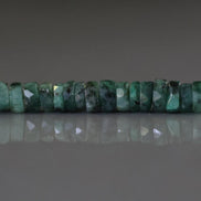 6.5mm AAA Emerald Beads Faceted Heishe Green Gemstone Beads Tyre Natural Emerald Beads 2” Crafter Gift for Jewelry Making May Birthstone
