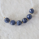 6.5mm Natural AAA Sapphire Beads Faceted Round Dark Blue Sapphire Genuine Gemstone for DIY Jewelry Making