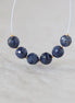 6.5mm Natural AAA Sapphire Beads Faceted Round Dark Blue Sapphire Genuine Gemstone for DIY Jewelry Making