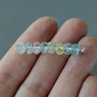 6.5mm Natural Multi Aquamarine Faceted Rondelle Beads 8 PCs