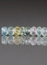 6.5mm Natural Multi Aquamarine Faceted Rondelle Beads 8 PCs
