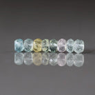 6.5mm Natural Multi Aquamarine Faceted Rondelle Beads 8 PCs