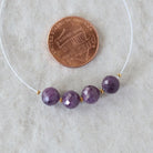 6.5mm Natural Purple Sapphire Beads Faceted Round 4 Pcs Raw Sapphire Gemstone for DIY Jewelry Making