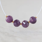 6.5mm Natural Purple Sapphire Beads Faceted Round 4 Pcs Raw Sapphire Gemstone for DIY Jewelry Making