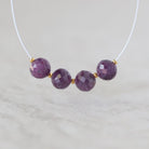 6.5mm Natural Purple Sapphire Beads Faceted Round 4 Pcs Raw Sapphire Gemstone for DIY Jewelry Making