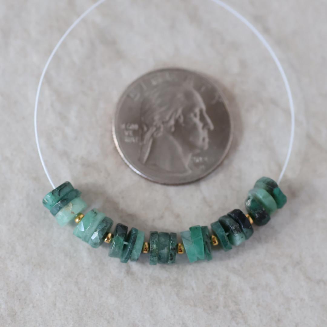 6-7mm AAA Emerald Beads Faceted Heishi Tyre Washer Beads Green Natural Gemstone for DIY Jewelry Making