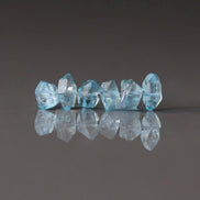 6-8mm AAA Blue Herkimer Diamond Beads 6 PCs Quartz Genuine Gemstone Beads for Jewelry Making Beading Craft Gift April Birthstone