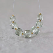 6-8mm AAA Green Amethyst Cube Beads Faceted Prasiolite Transparent Sparkly Natural Gemstone for DIY Jewelry Making Supplies