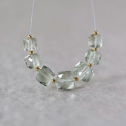 6-8mm AAA Green Amethyst Cube Beads Faceted Prasiolite Transparent Sparkly Natural Gemstone for DIY Jewelry Making Supplies