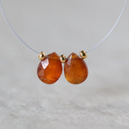 6-8mm Orange Kyanite Briolette Beads Faceted Teardrops Drops Natural Gemstone for DIY Jewelry Making