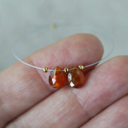 6-8mm Orange Kyanite Briolette Beads Faceted Teardrops Drops Natural Gemstone for DIY Jewelry Making