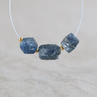 6-8mm Raw Sapphire Nugget Beads 3 Pieces Freeform Chunks Rough Gemstone Beads For DIY Jewelry Making