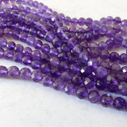 6mm AAA Amethyst Faceted Beads Half Strand 7.5