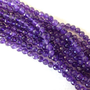 6mm AAA Amethyst Faceted Beads Half Strand 7.5