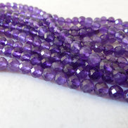 6mm AAA Amethyst Faceted Beads Half Strand 7.5