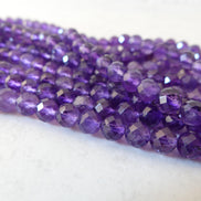 6mm AAA Amethyst Faceted Beads Half Strand 7.5