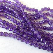 6mm AAA Amethyst Faceted Beads Half Strand 7.5